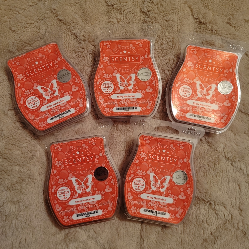 NEW! Scentsy Ruby Nectarine wax bars - lot of 5